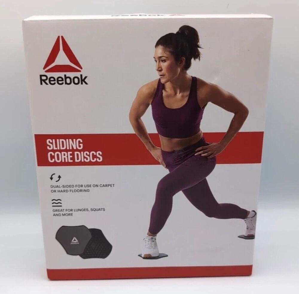 Reebok Core Sliding Discs - Dual Sided Workout Sliders for Carpet & Hardwood NEW